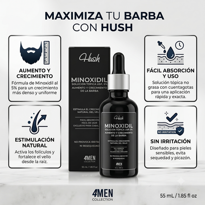 Minoxidil Solución Tópica USP 5% – Hush 4MEN Collection